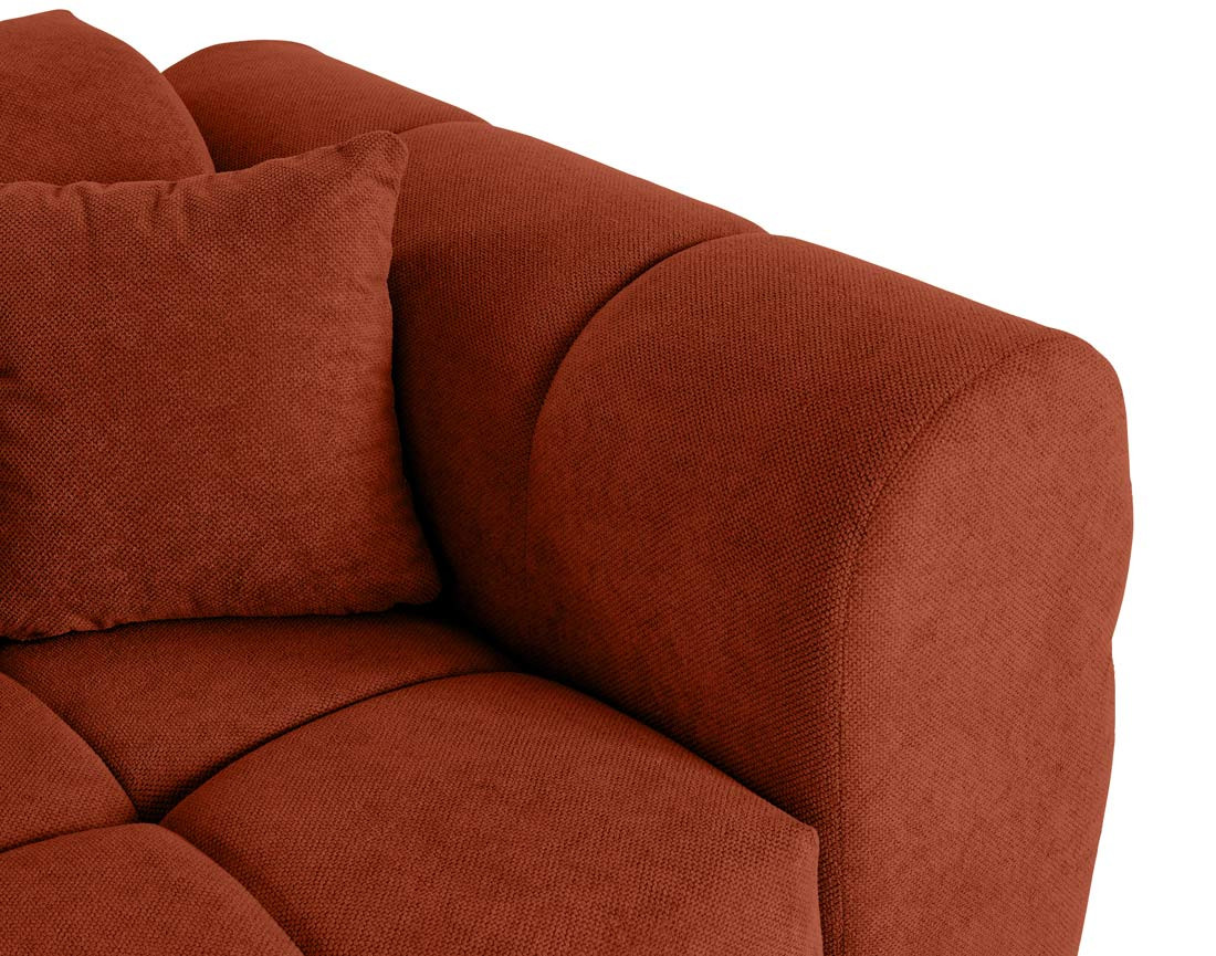 Canapé droit 3 places en tissu texturé Ray