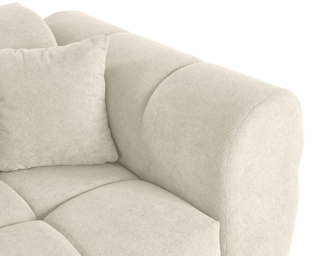 Canapé droit 3 places en tissu texturé Ray