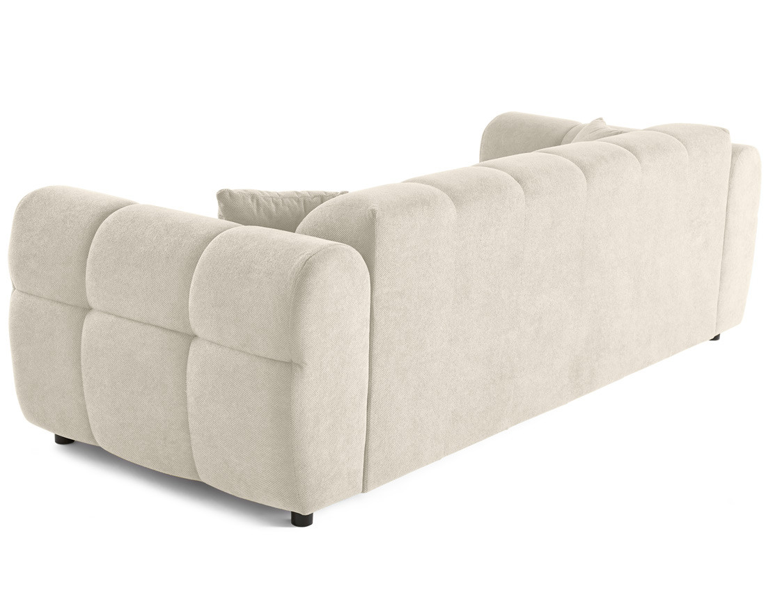 Canapé droit 3 places en tissu texturé Ray