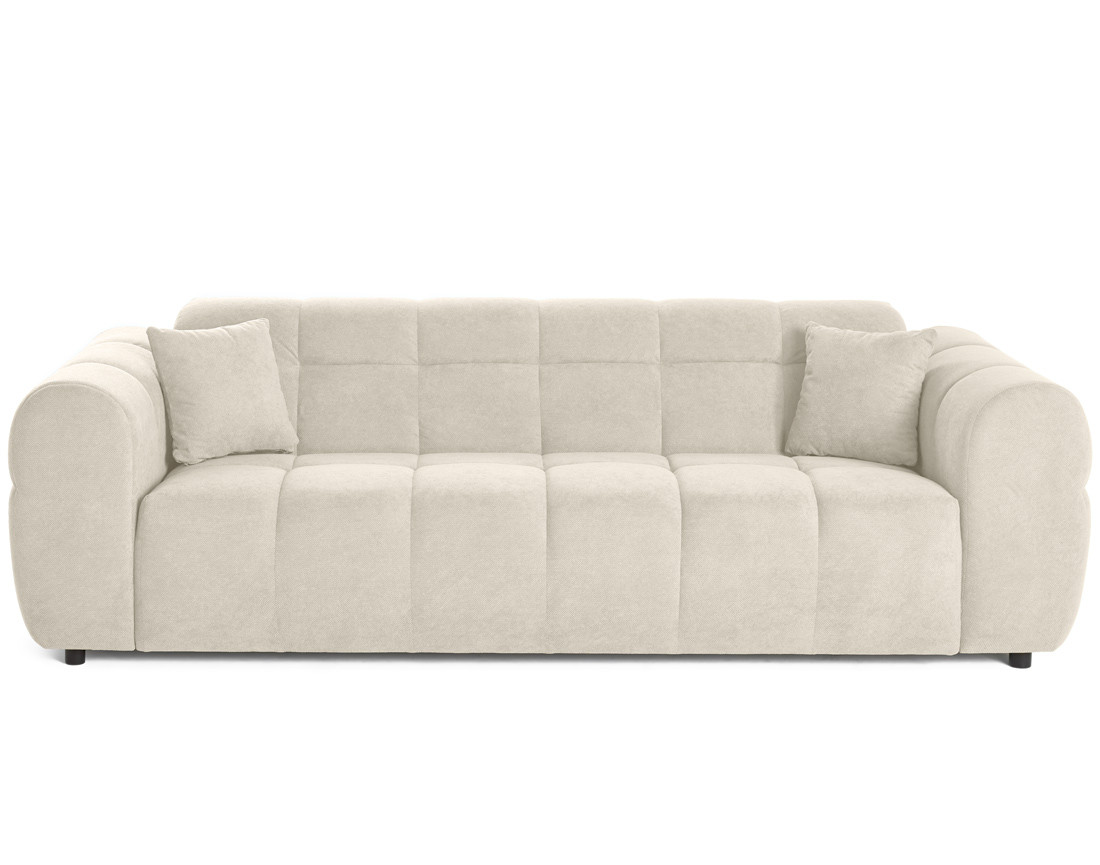 Canapé droit 3 places en tissu texturé Ray