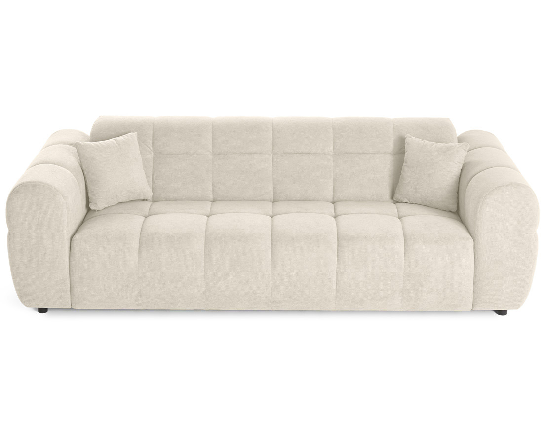 Canapé droit 3 places en tissu texturé Ray