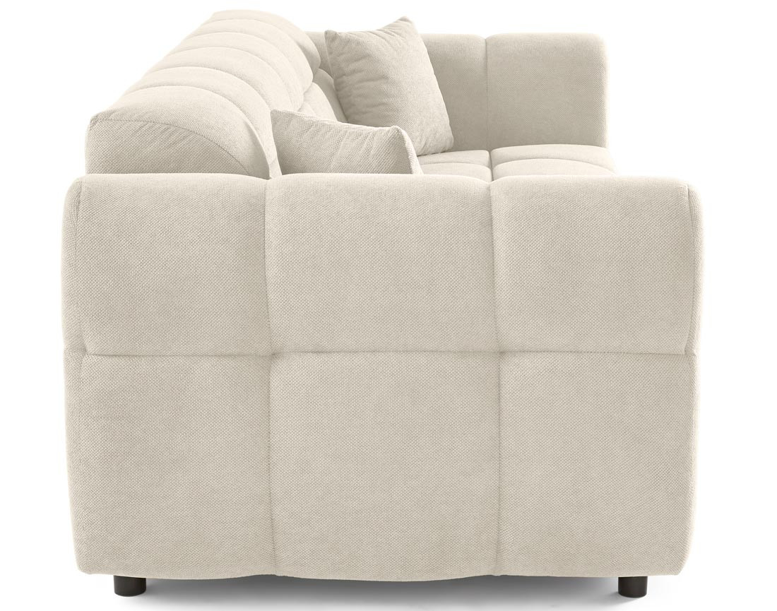 Canapé droit 3 places en tissu texturé Ray