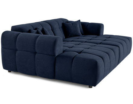 Canapé droit 4 places avec double méridienne en tissu texturé Ray