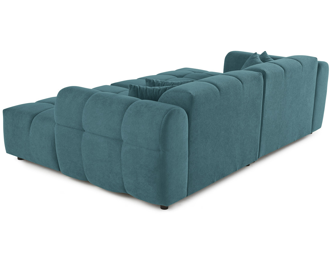 Canapé droit 4 places avec double méridienne en tissu texturé Ray