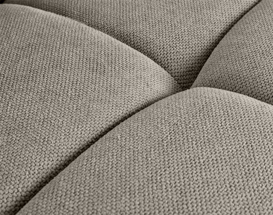 Canapé droit 4 places avec double méridienne en tissu texturé Ray