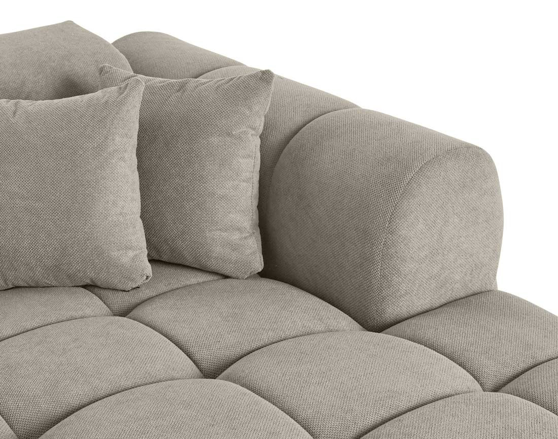 Canapé panoramique en U 7 places en tissu texturé Ray