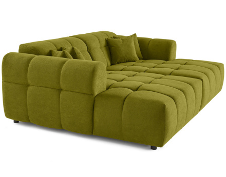 Canapé droit 4 places avec double méridienne en tissu texturé Ray