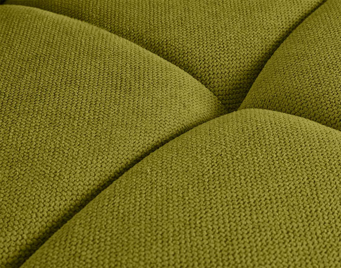 Canapé droit 4 places avec double méridienne en tissu texturé Ray