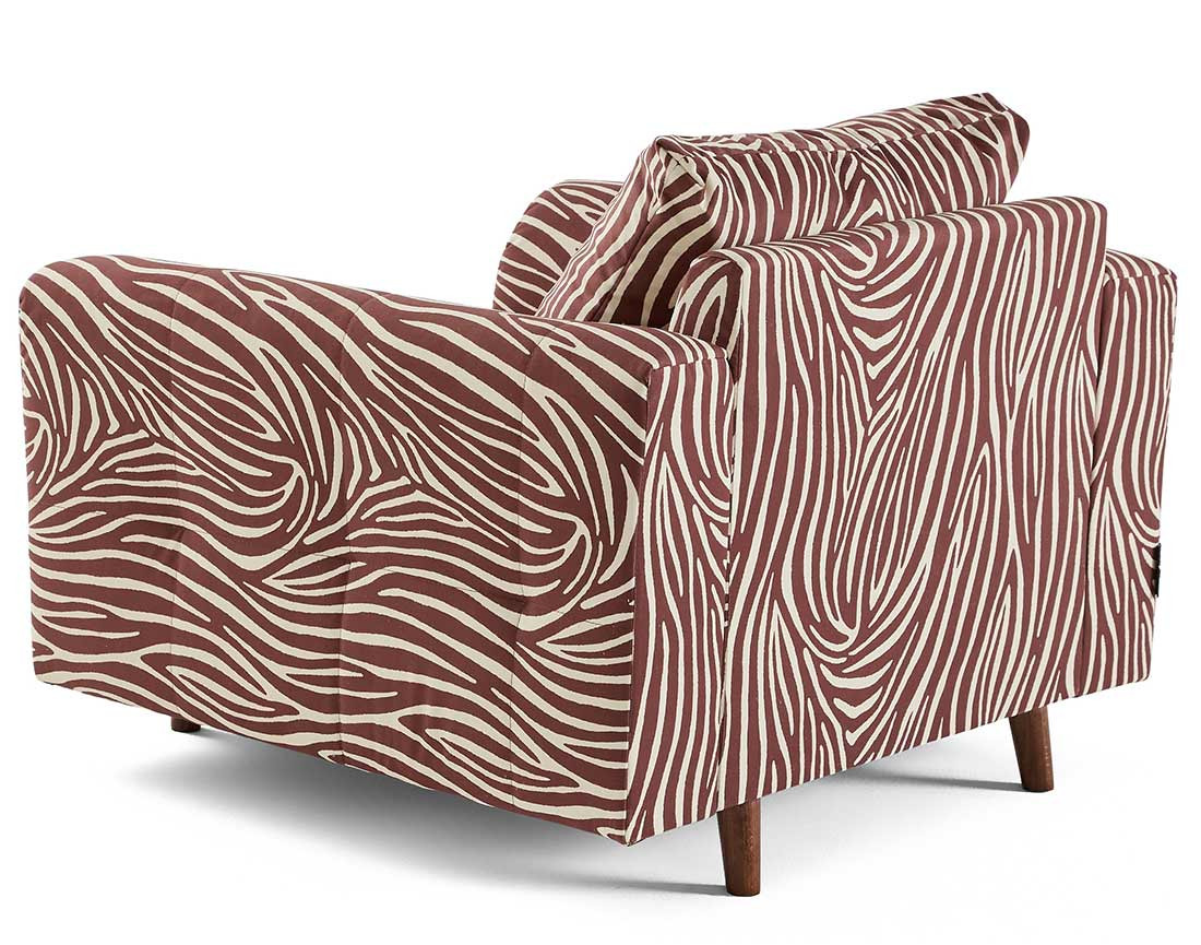 Fauteuil zèbre en velours Rune
