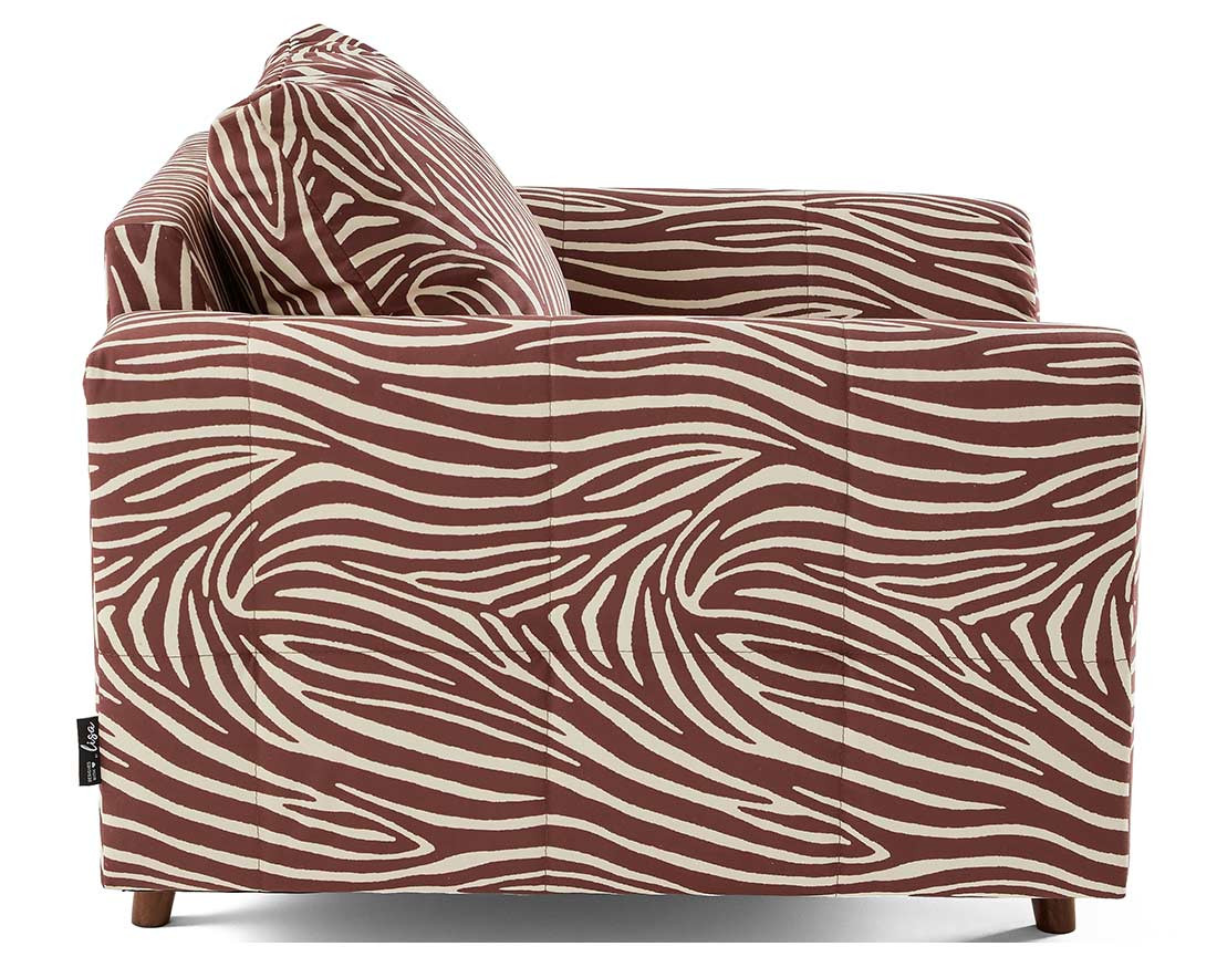 Fauteuil zèbre en velours Rune