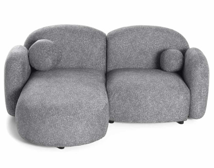 Canapé d'angle gauche 3 places en tissu moucheté Velris