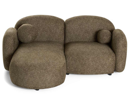 Canapé d'angle gauche 3 places en tissu moucheté Velris