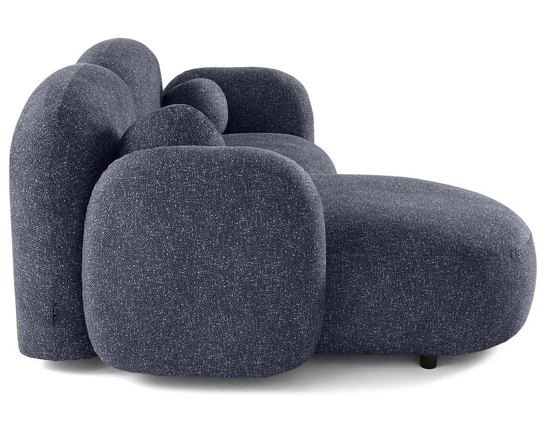 Canapé d'angle gauche 3 places en tissu moucheté Velris