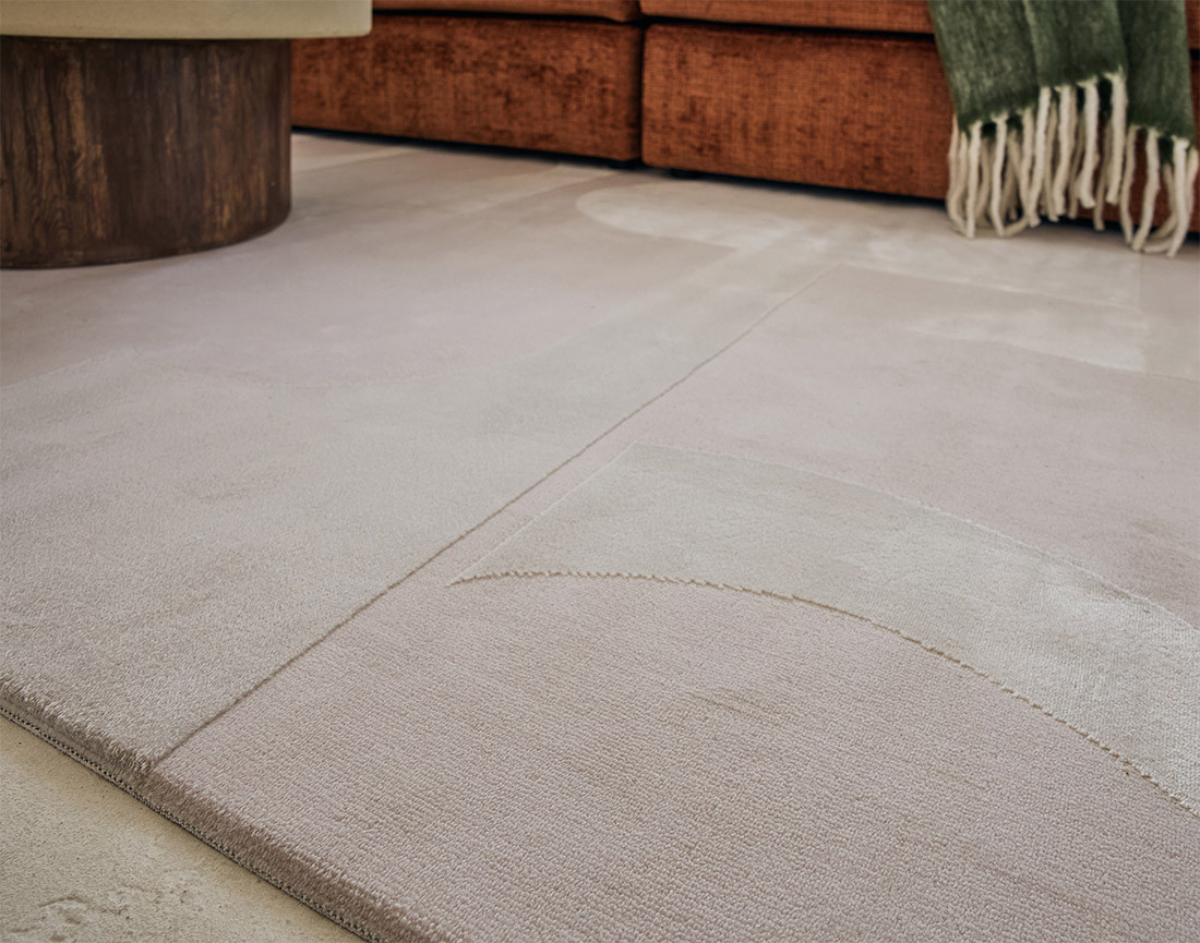 Tapis rectangulaire motif bohème taupe Telio