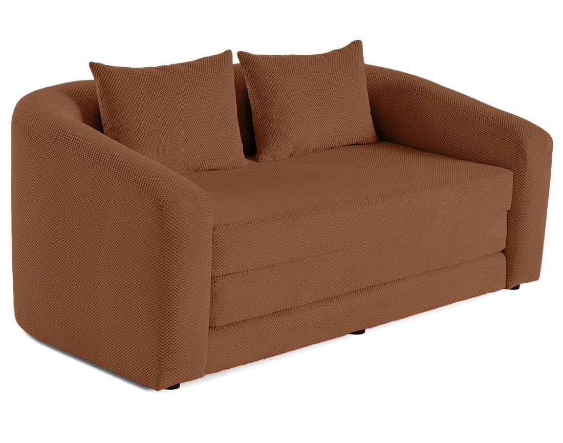 Canapé convertible déplimousse 2 places en velours texturé Nuvia