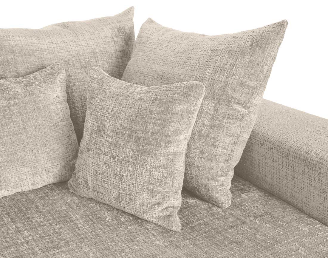 Canapé droit 4 places avec double méridienne en velours texturé Collins