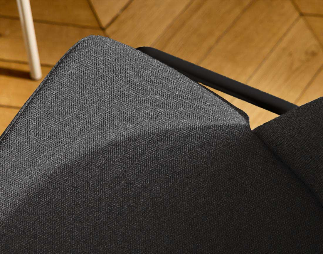 Lot de 4 chaises en tissu gris anthracite Imelda