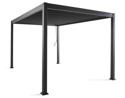 Pergola bioclimatique en aluminium 3x3m gris anthracite Cherry