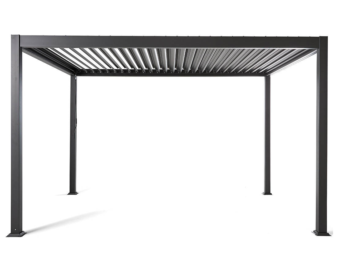 Pergola bioclimatique en aluminium 3x3m gris anthracite Cherry