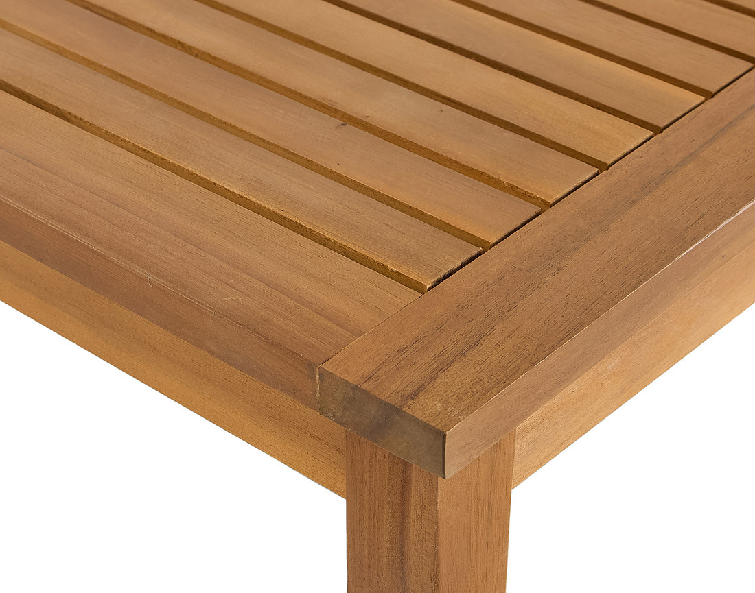 Salon de jardin en bois massif d'acacia 4 places coussins beige Kaili