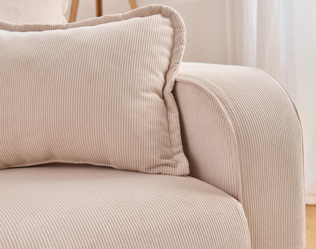 Canapé 3 places en velours côtelé Albane