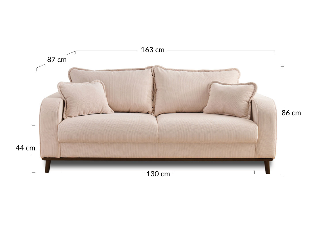 Canapé 3 places en velours côtelé Albane