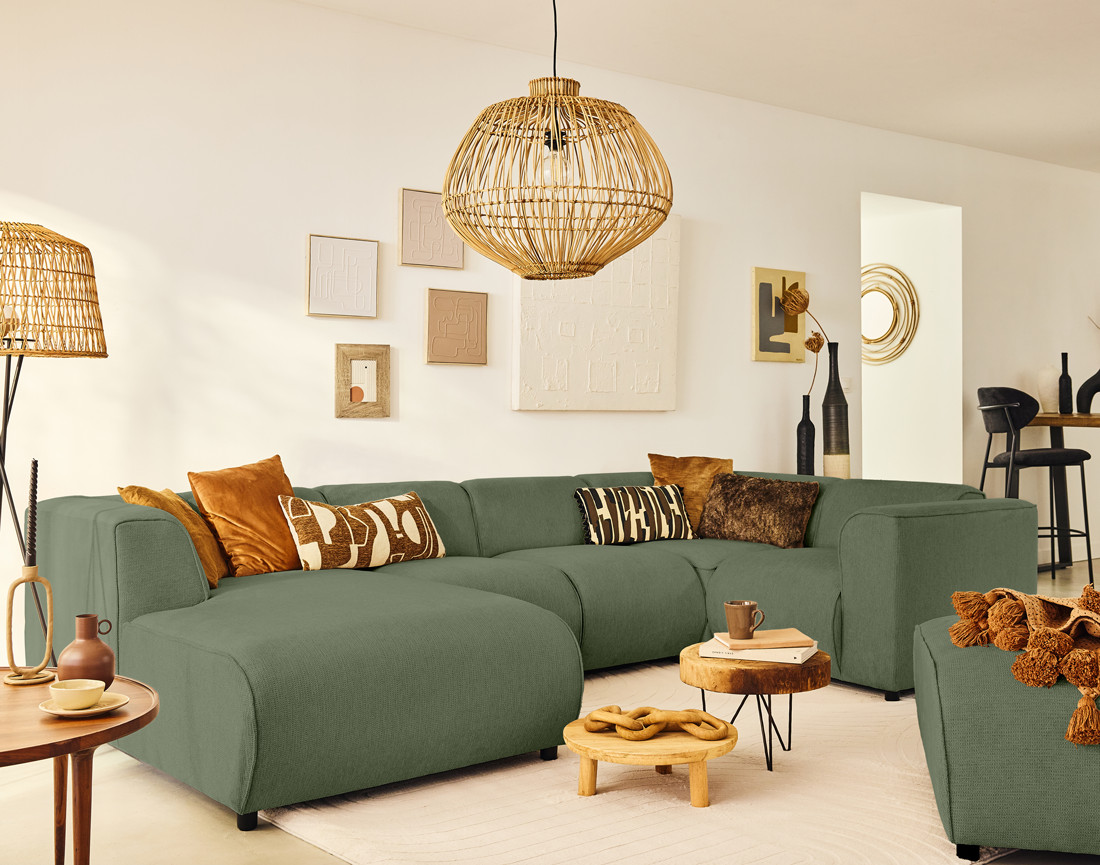 Module d'angle réversible en tissu texturé Suaro