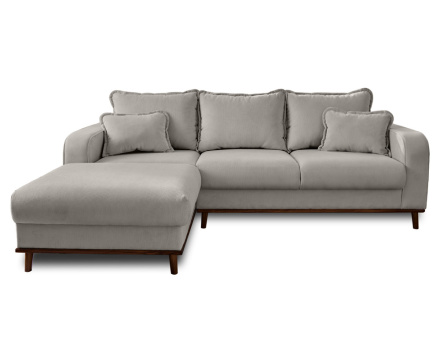 Canapé d'angle gauche 4 places en velours côtelé