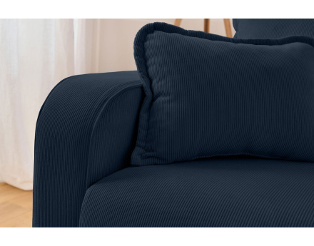 Canapé d'angle droit 4 places en velours côtelé Albane