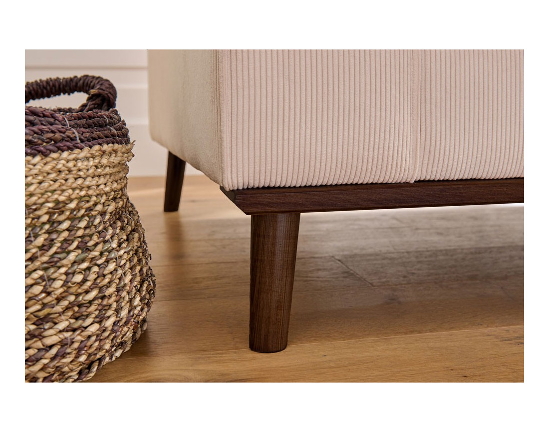 Canapé d'angle droit 4 places en velours côtelé Albane