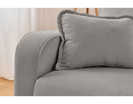 Canapé d'angle droit 4 places en velours côtelé Albane