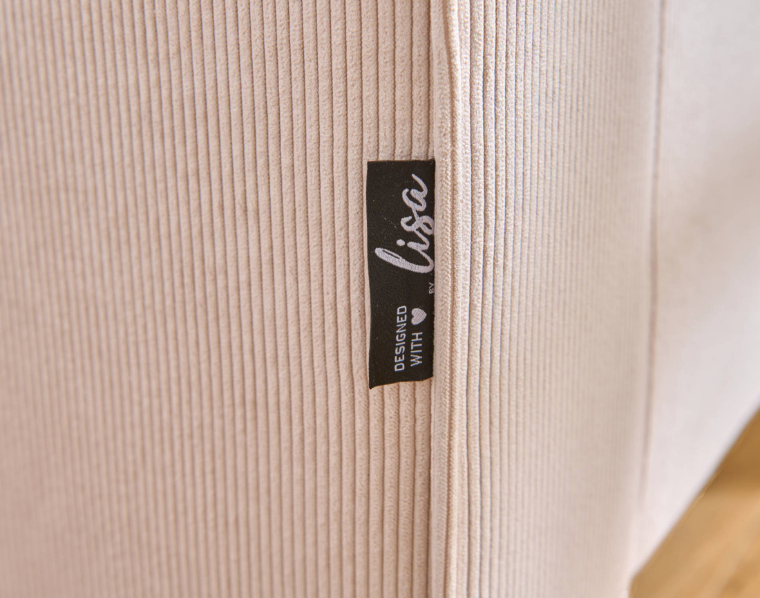 Canapé d'angle droit 4 places en velours côtelé Albane