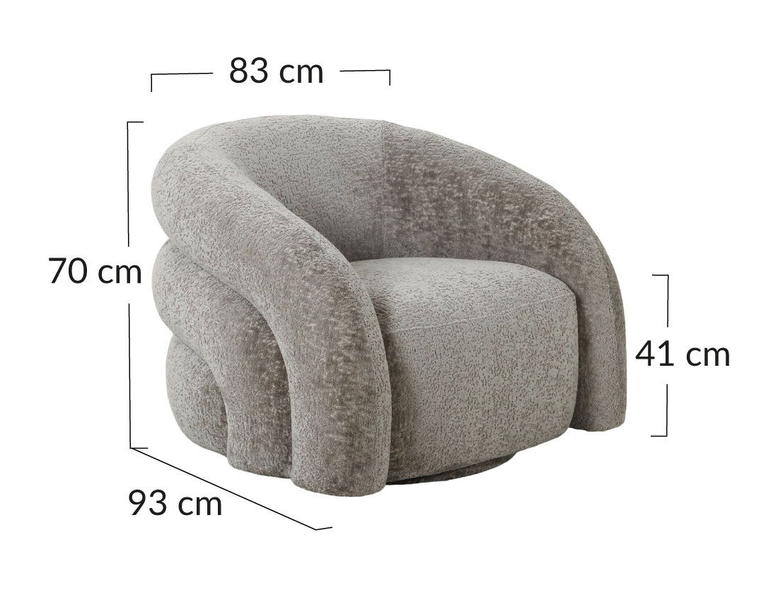Fauteuil pivotant en tissu texturé Nicolo