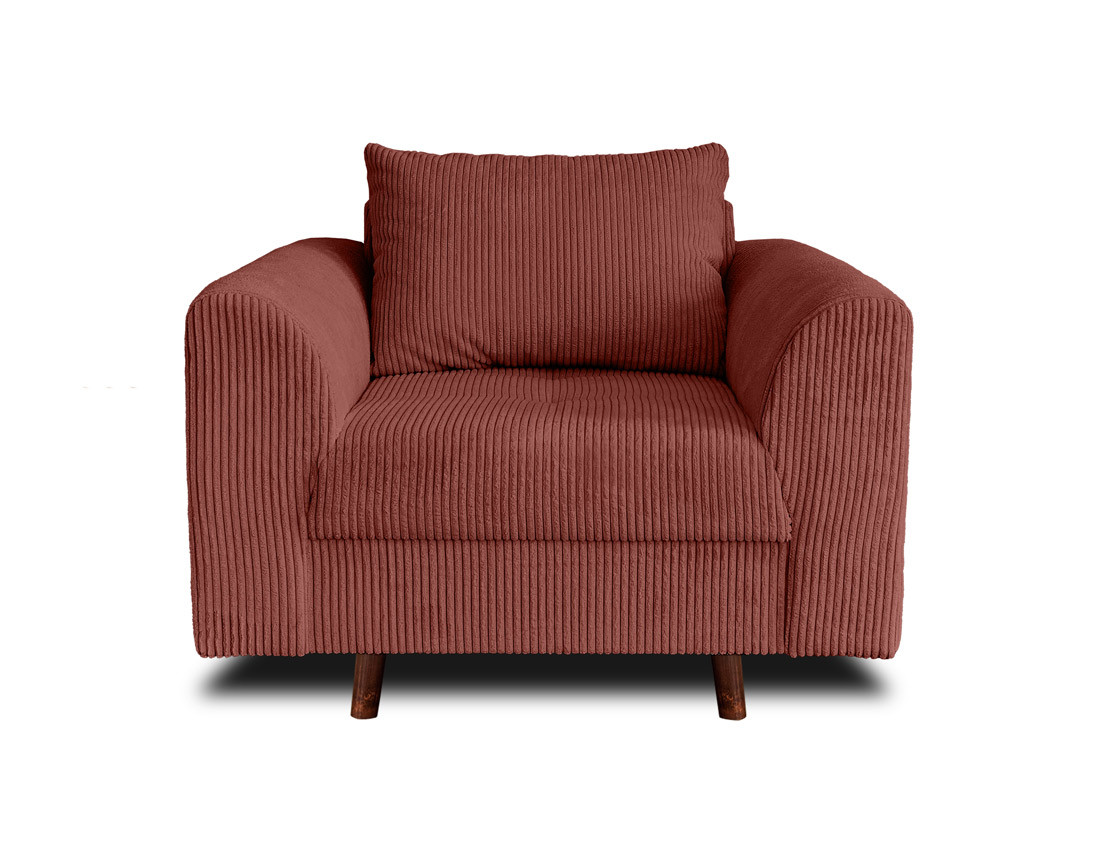 Fauteuil en velours côtelé Rune