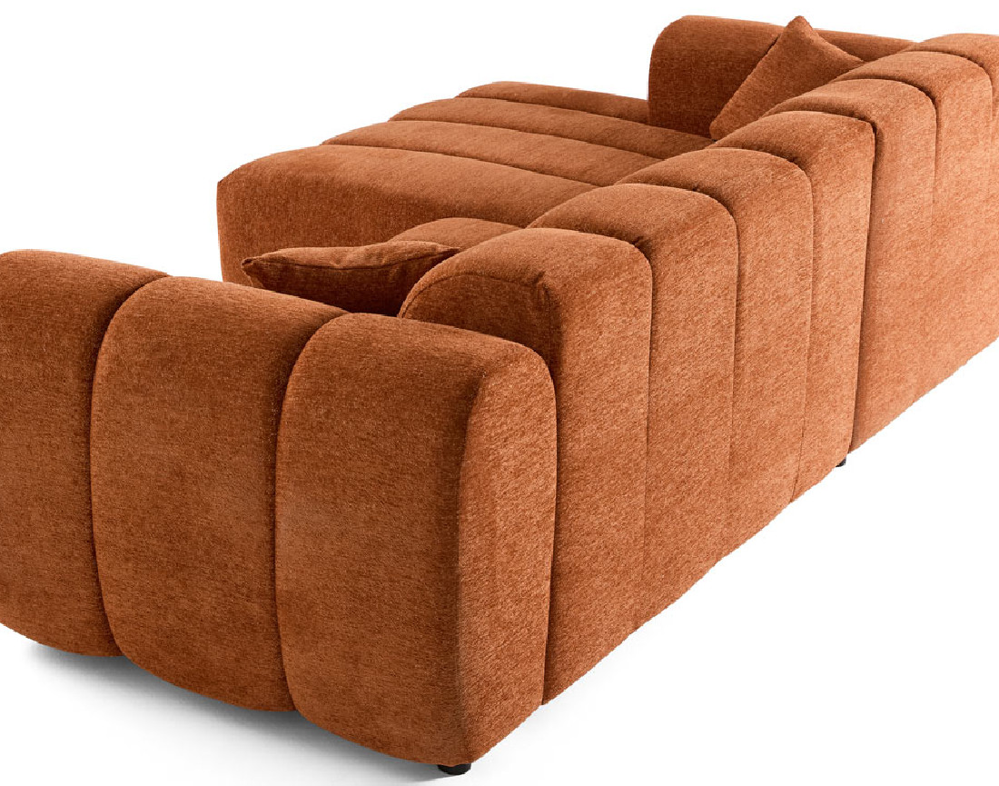 Canapé d'angle gauche 4 places en tissu texturé Curtis