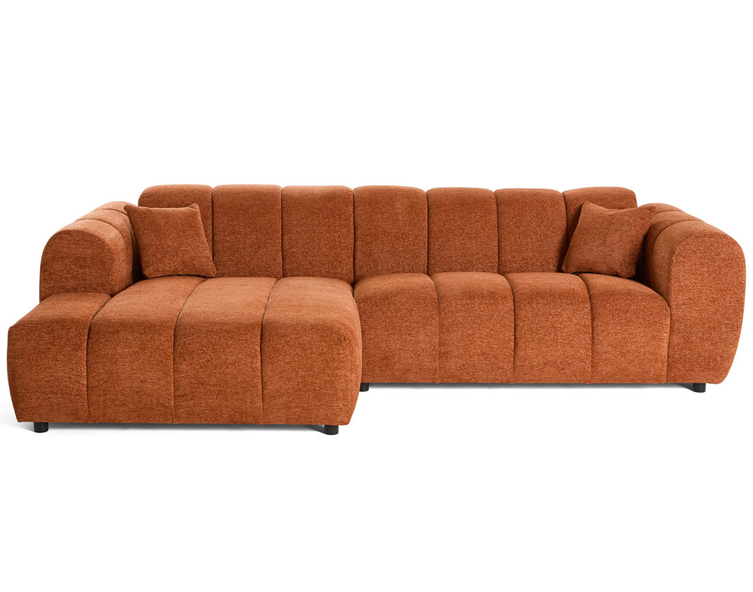 Canapé d'angle gauche 4 places en tissu texturé Curtis