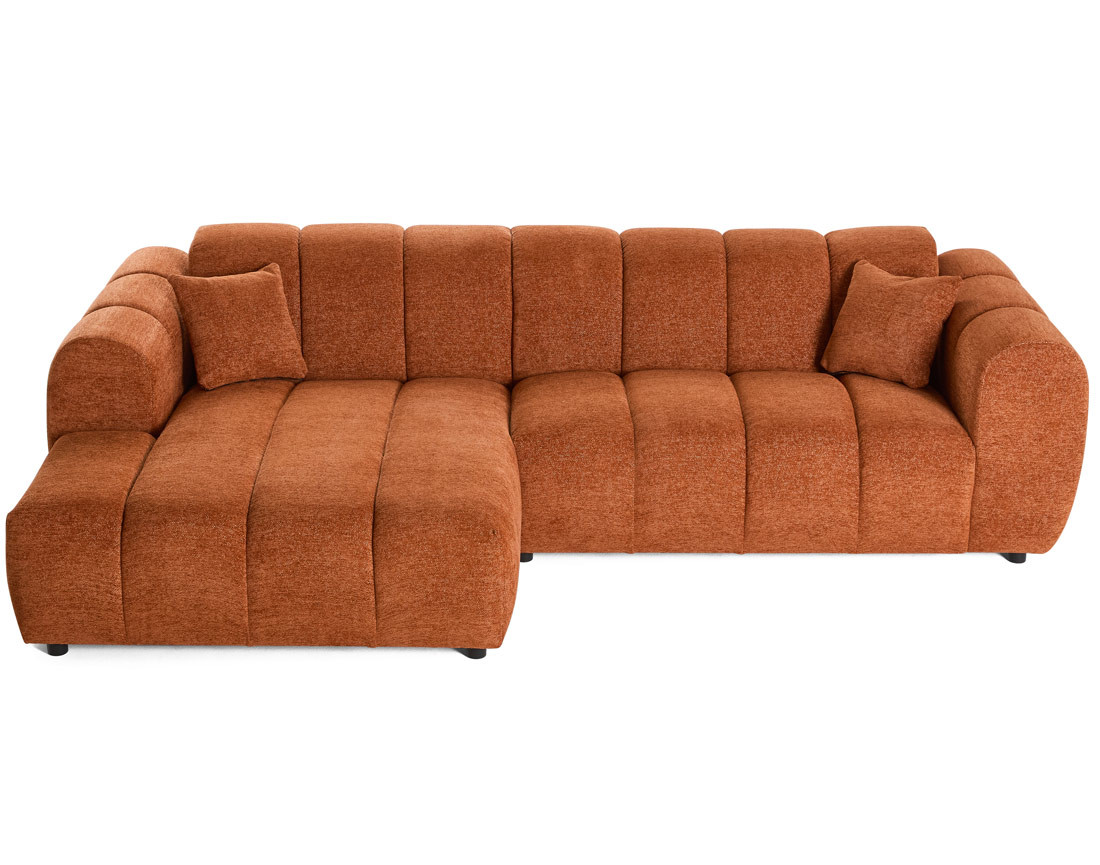 Canapé d'angle gauche 4 places en tissu texturé Curtis