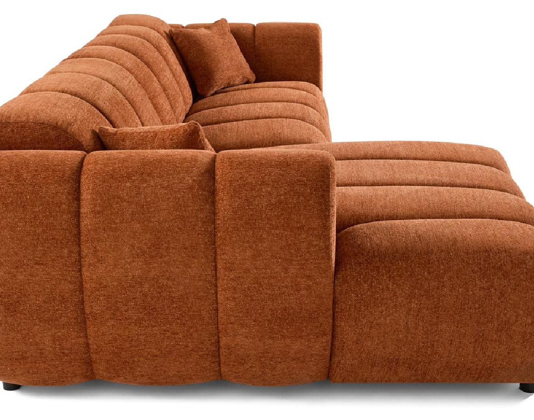 Canapé d'angle gauche 4 places en tissu texturé Curtis