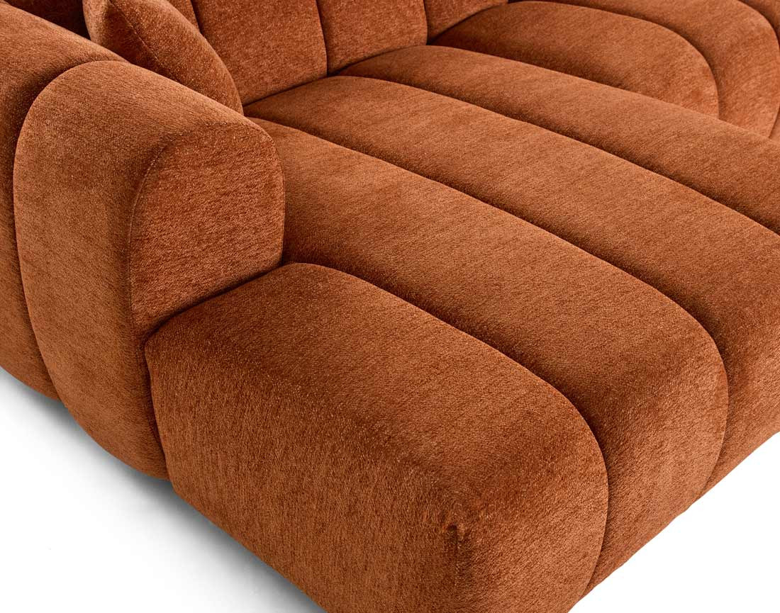 Canapé d'angle gauche 4 places en tissu texturé Curtis