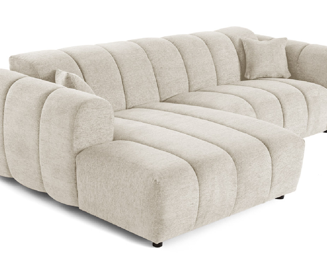 Canapé d'angle gauche 4 places en tissu texturé Curtis