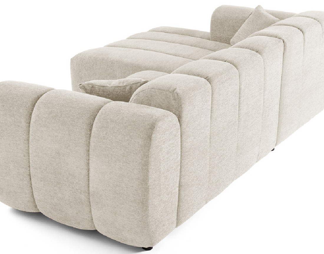 Canapé d'angle gauche 4 places en tissu texturé Curtis