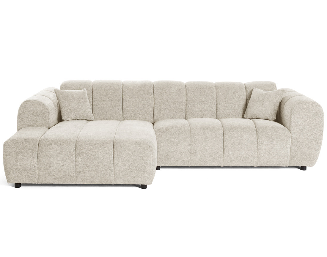 Canapé d'angle gauche 4 places en tissu texturé Curtis