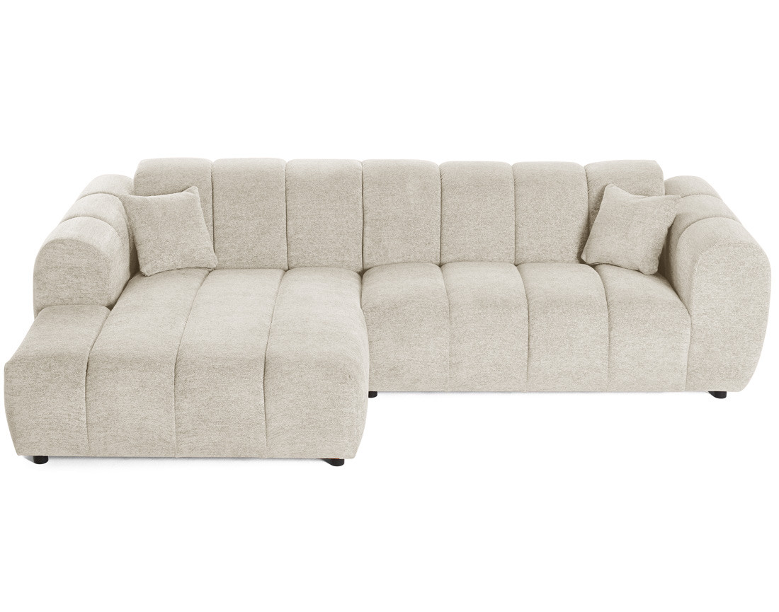 Canapé d'angle gauche 4 places en tissu texturé Curtis