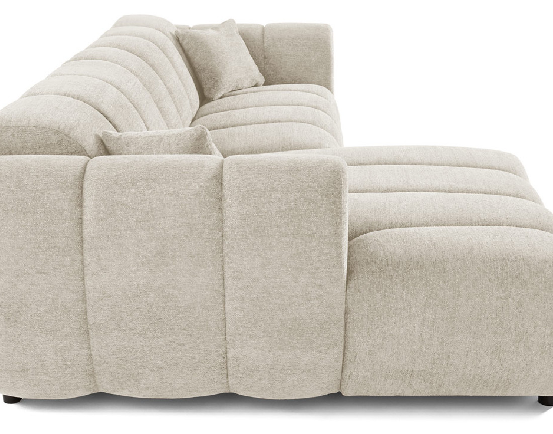 Canapé d'angle gauche 4 places en tissu texturé Curtis