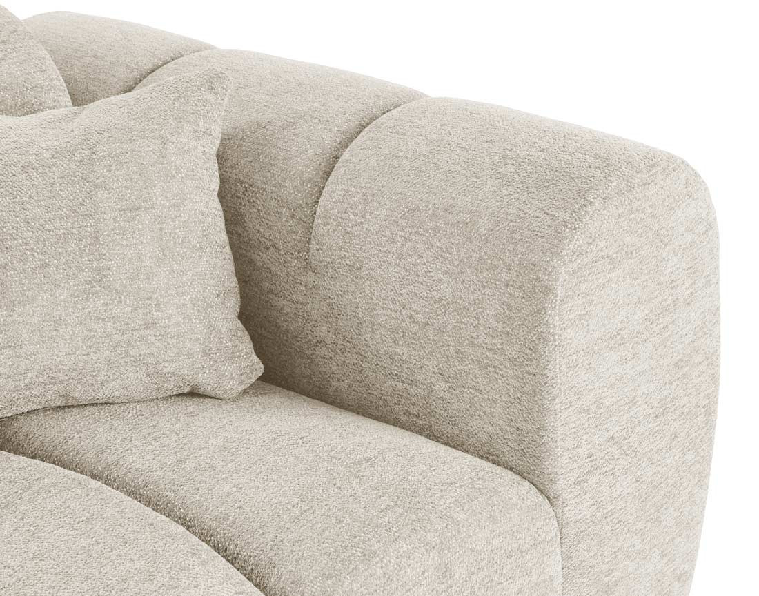 Canapé d'angle gauche 4 places en tissu texturé Curtis