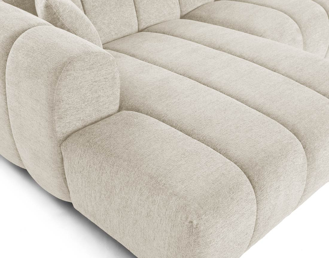 Canapé d'angle gauche 4 places en tissu texturé Curtis