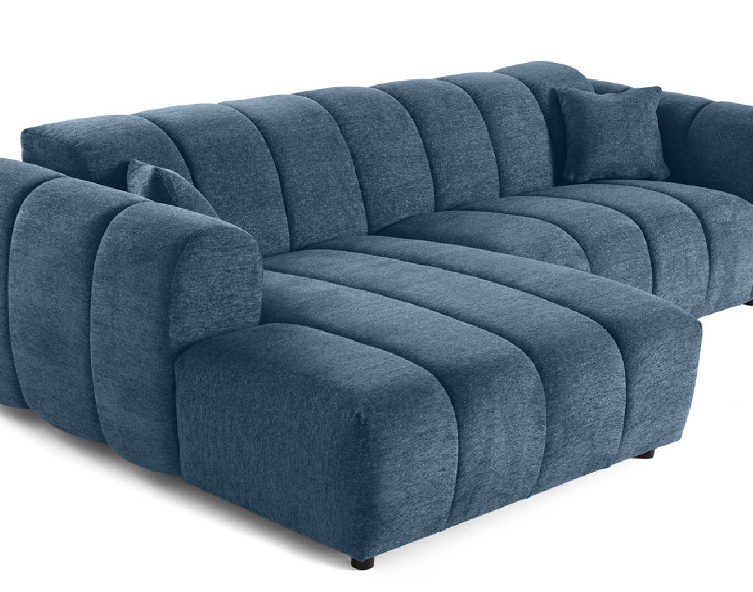 Canapé d'angle gauche 4 places en tissu texturé Curtis