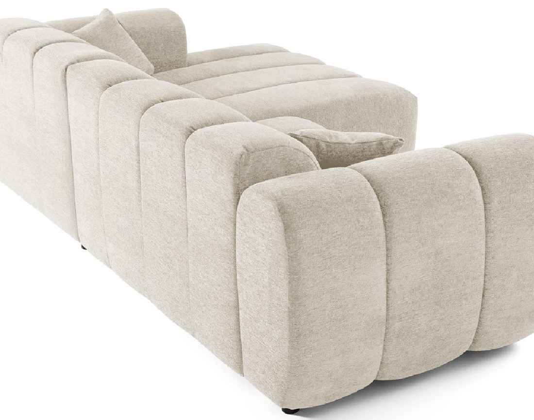 Canapé d'angle droit 4 places en tissu texturé Curtis