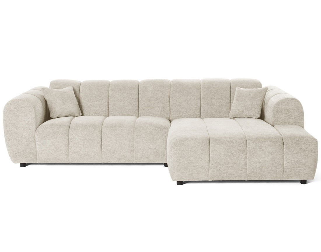 Canapé d'angle droit 4 places en tissu texturé Curtis
