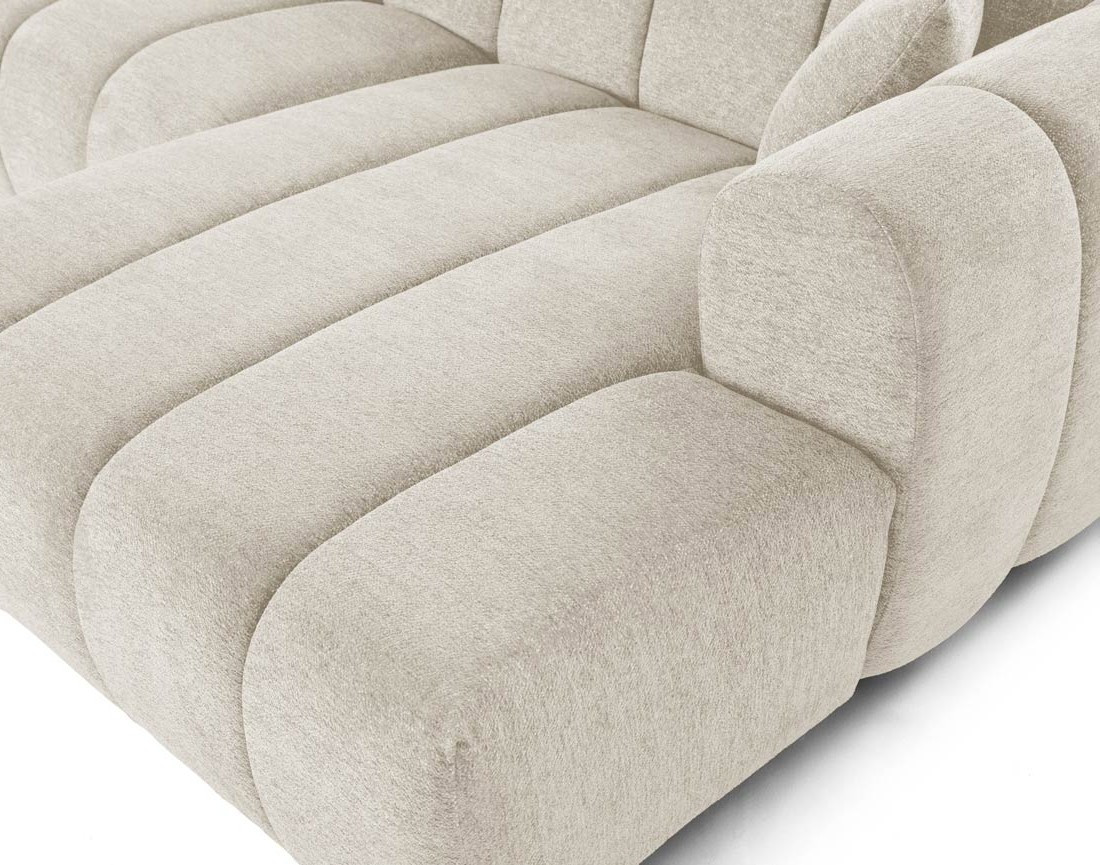 Canapé d'angle droit 4 places en tissu texturé Curtis